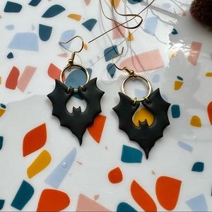 Gold Bat Earrings